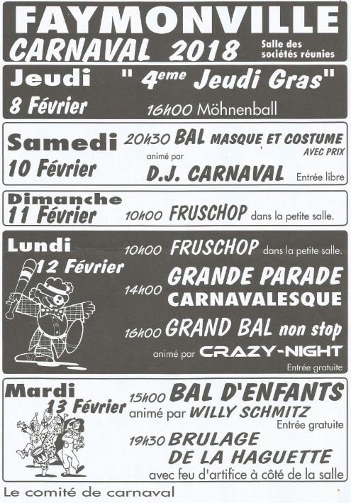 affiche carnaval faymonville